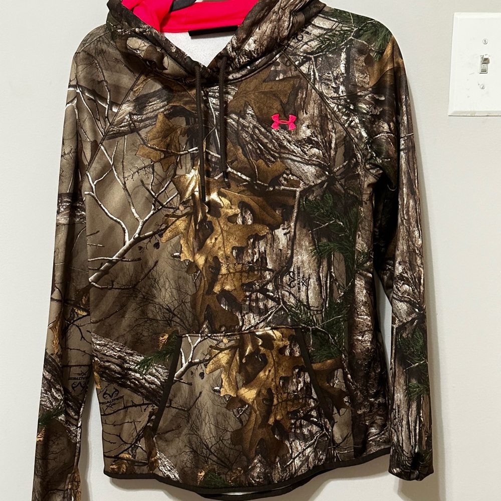 Under Armour pink and Camo ColdGear Hoodie
